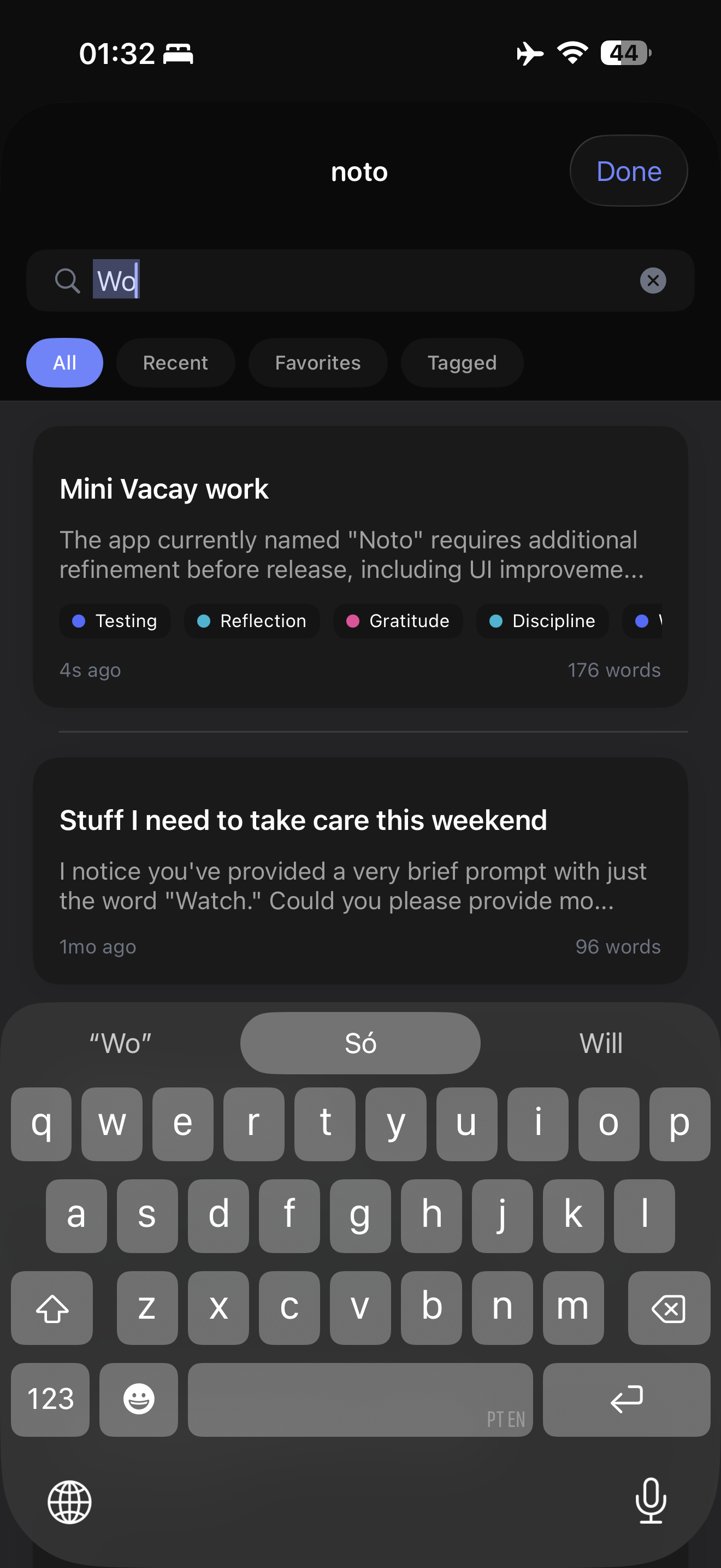 Noto Notes Interface