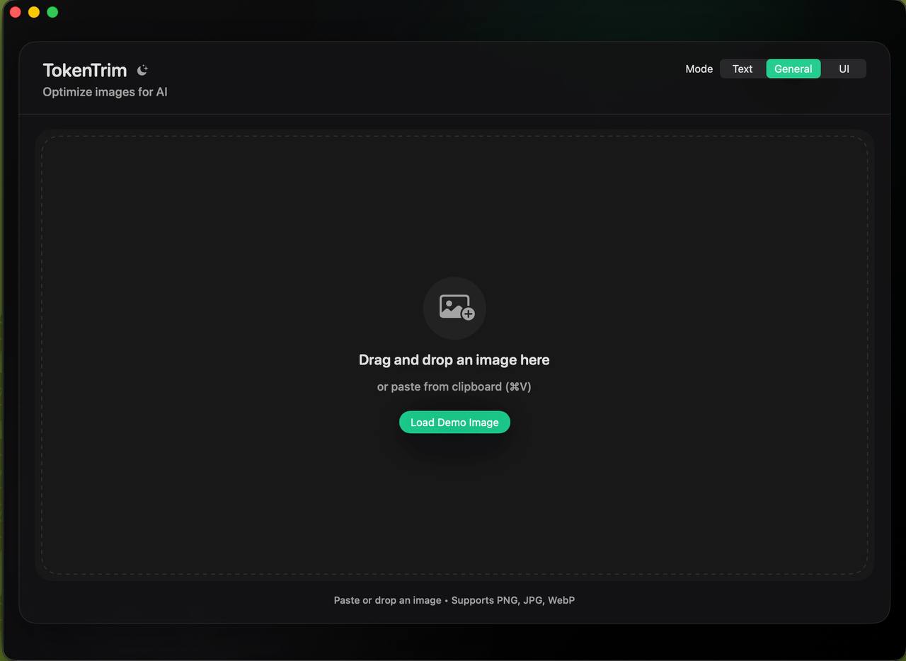 TokenTrim Empty State