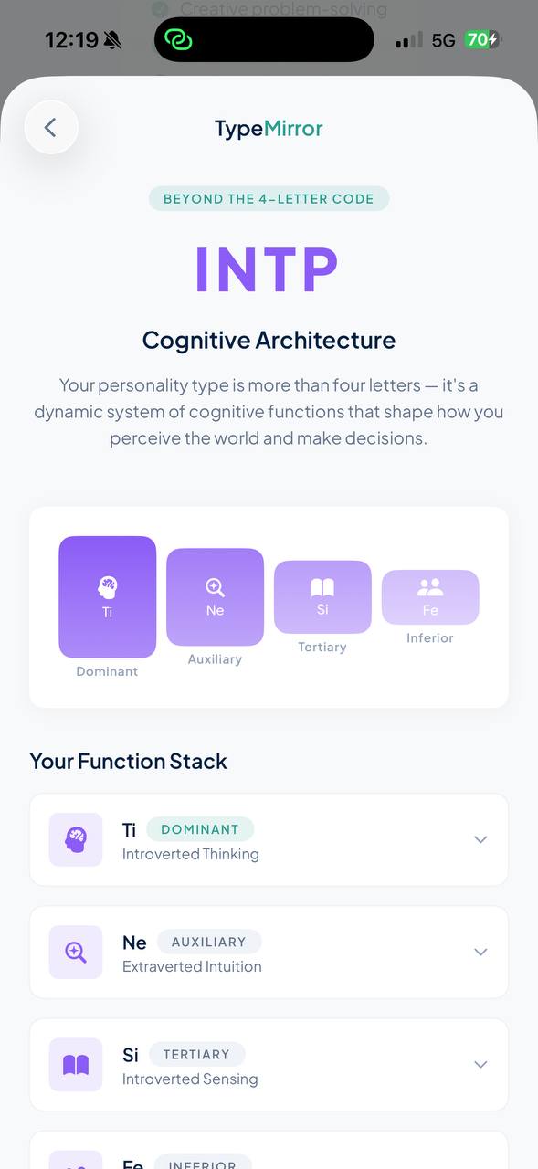 TypeMirror cognitive architecture